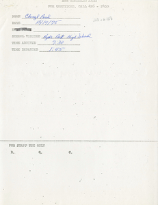 Citywide Coordinating Council daily monitoring report for Hyde Park High School by Cheryl Reed, 1975 December 19