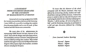 Hardship declaration at graduation 1990