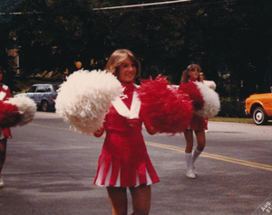 Mom cheerleading