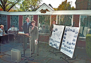 Sign celebrating 150th anniversay of Winchester's incorporation