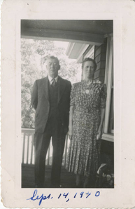 Grandparents Pat and Margaret Downey on my parents' wedding day, 1940 September 14