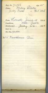 Tewksbury Almshouse Intake Record: Blake, Fred