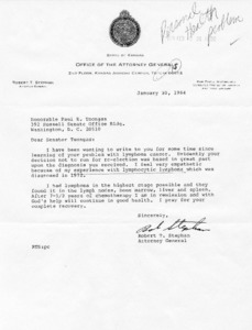 Letter from Robert T. Stephan to Paul E. Tsongas