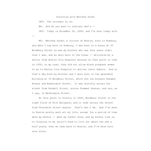 Transcript of interview with Matthew Goode, December 26, 2008