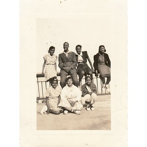 Inez Irving's friends pose for a photograph