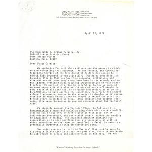 CWEC response to March 31, 1975 Masters' Plan.