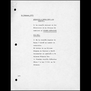 Meeting materials for February 7, 1973