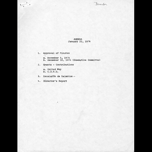 Meeting materials for January 21, 1976.