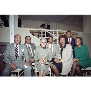 Edward O. Owens, Board of Trustee of Northeastern University, sits with his family at a fundraiser for the John D. O'Bryant African American Institute