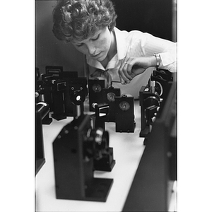 Female electrical engineering co-op at work