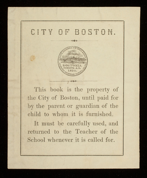 Bookplate for the City of Boston, Boston, Mass.