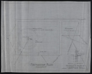 Foundation Plan, Plans of Garage for Francis H. Dewey, Esq., Worcester, Mass., undated