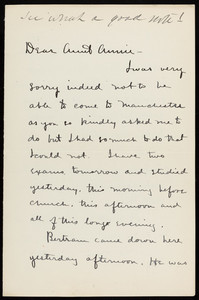 Letter from Theodore Jewett Eastman to "Aunt Annie" Fields, June 6, [?]