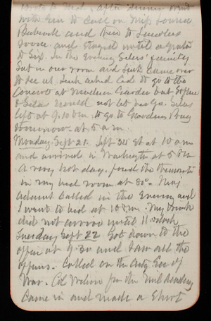 Thomas Lincoln Casey Notebook, May 1891-September 1891, 90, Wrote to Ned. After dinner went