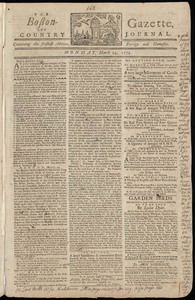 The Boston-Gazette, and Country Journal, 14 March 1774