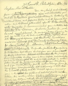 Letter from Benjamin Smith Lyman to Juana Knight McCartee