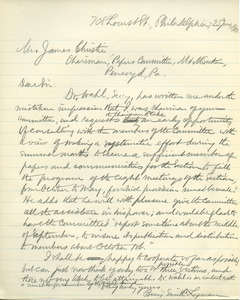Letter from Benjamin Smith Lyman to James Christie