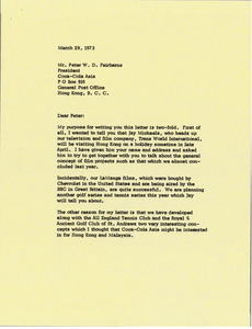 Letter from Mark H. McCormack to Peter W. D. Fairbarns