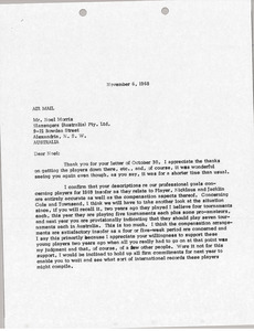 Letter from Mark H. McCormack to Noel Morris