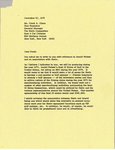 Letter from Mark H. McCormack to Frank A. Olson