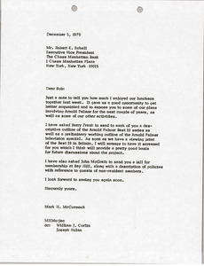 Letter from Mark H. McCormack to Robert K. Schell