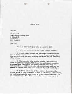 Letter from Mark H. McCormack to Ian Wells