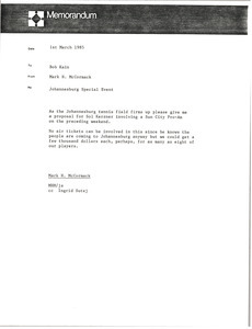 Memorandum from Mark H. McCormack to Bob Kain