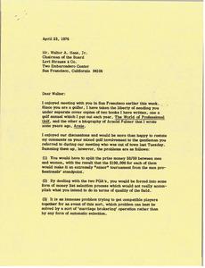 Letter from Mark H. McCormack to Walter A. Haas