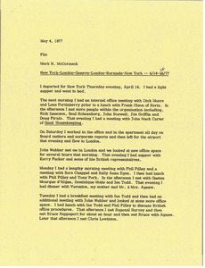 Memorandum from Mark H. McCormack to file