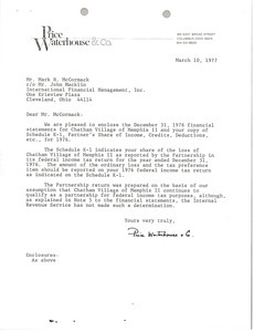 Letter from Price Waterhouse & Co. to Mark H. McCormack