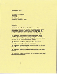 Letter from Mark H. McCormack to Robert D. Campbell