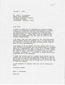 Letter from Mark H. McCormack to John K. O'Loughlin
