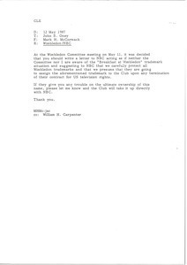 Fax from Mark H. McCormack to John S. Oney