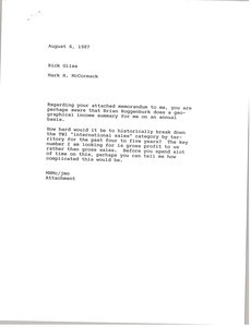 Memorandum from Mark H. McCormack to Rick Giles