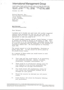 Letter from Mark H. McCormack to Richard Marriott