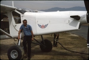 Nepal Air pilot with plane, Kathmandu Airport