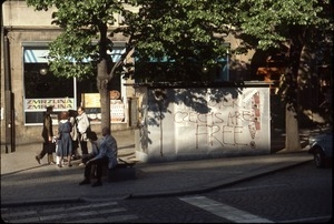 Graffiti in on the street on May Day