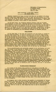 Draft statement on the peace movement and United Fronts