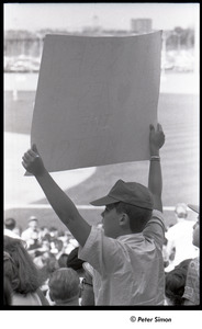 Mets at Shea Stadium: boy holding sign