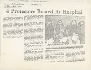 Four protestors busted at hospital