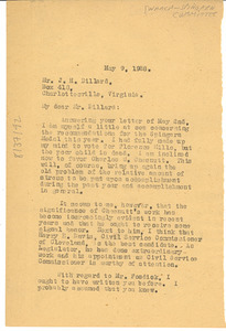 Letter from W. E. B. Du Bois to J. H. Dillard