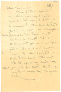 Letter from W. E. B. Du Bois to Mrs. Grimke