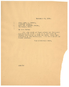 Letter from W. E. B. Du Bois to Agnes P. Howell