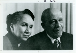 Shirley Graham Du Bois and W. E. B. Du Bois on his 87th birthday
