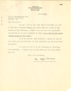 Letter from George Clifton Edwards to W. E. B. Du Bois