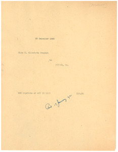 Invoice from Elizabeth Prophet to 'Phylon'