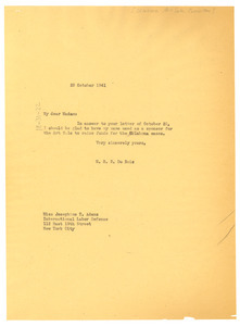 Letter from W. E. B. Du Bois to Oklahoma Art Sale Committee