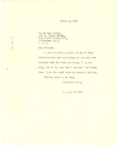 Letter from W. E. B. Du Bois to Du Bois Circle