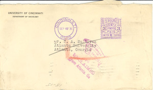 Envelope from James A. Quinn to S. A. Sullivan