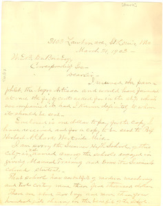 Letter from Peter H. Clark to W. E. B. Du Bois